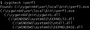 cygcheck command output